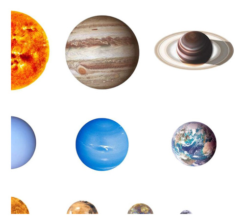 Brilham No Escuro Adesivos De Parede, De 9pcs Planetas L