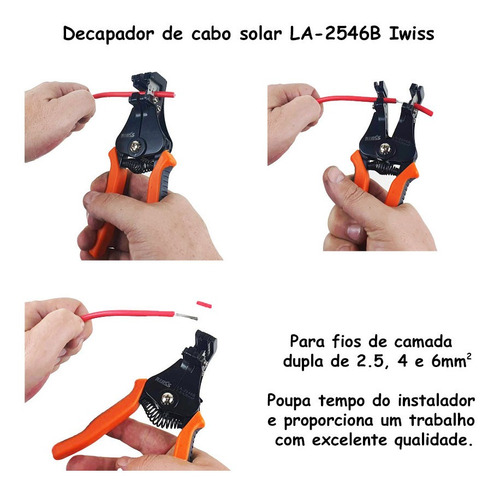 Imagem 7 de 8 de 10x Conector Mc4 Energia Solar + Alicate Decapador + Chave
