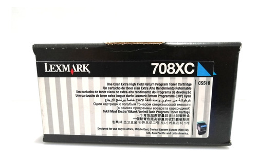 Toner Lexmark 70c8xc0 Original Cyan / Cs510 / 3000 Páginas