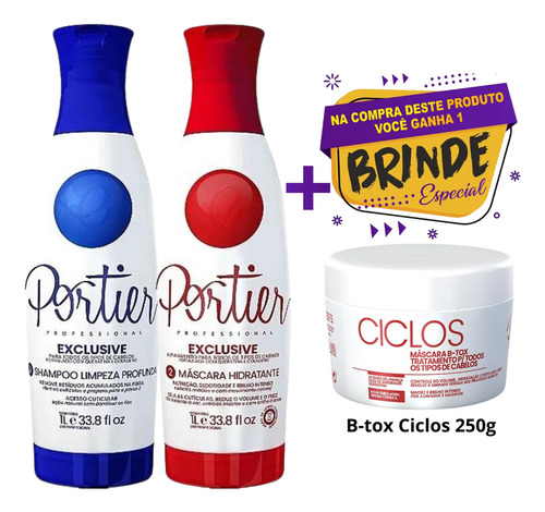 Portier Fine Escova Progressiva Profissional 2x1l +