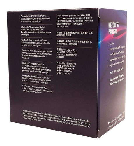 Processador Intel Core I5 8400 2.8ghz 9mb 8ª Geração Coffee