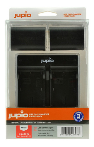 Jupio Pair Of Lp-e6 Batteries & Usb Dual Charger Value Pack