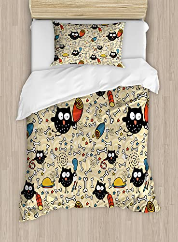 Ambesonne Dibujos Duvet Conjuntos De Cubierta, Buhos 3hpx5