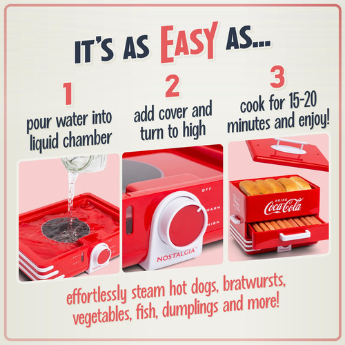Hot Dog Steamer Nostalgia Extra Large Diner-style Coca-cola