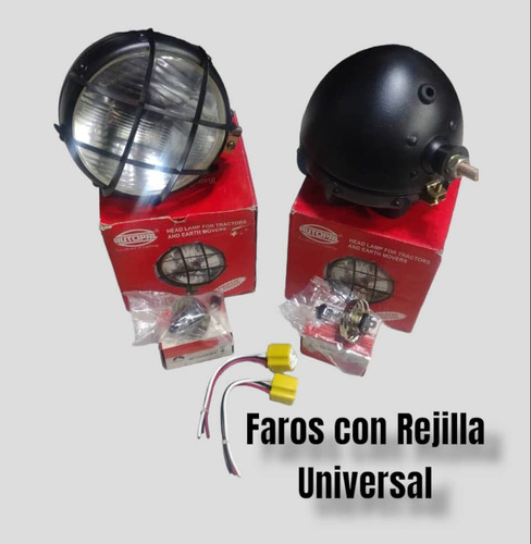 Faros De Rejilla Universal Con Kit De Bombillos Y Conector