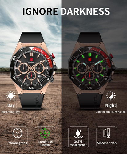 Teartrace Relojes Para Hombres Cuarzo De Lujo Cronógrafo Cas