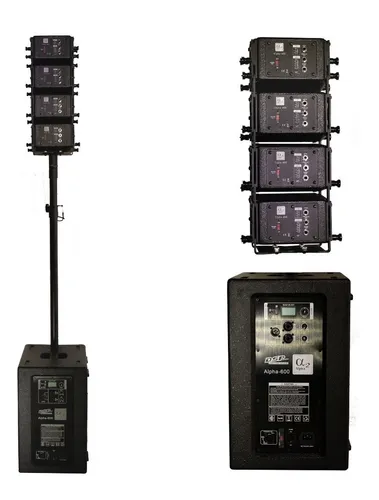 Bajo Amplificado 10 Pulgadas+4 Satélites Line Array Alpha600