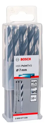 Set 10 Brocas Bosch Metal Pointteq 7.0mm Pack