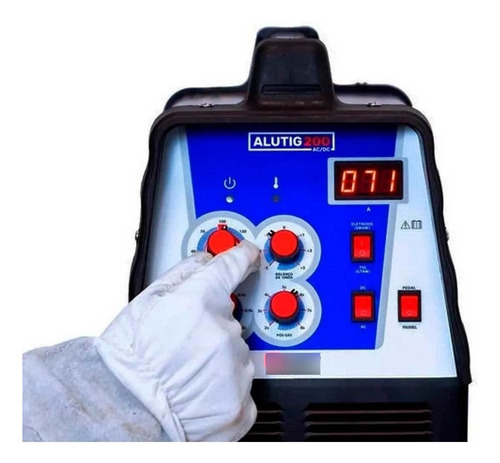 Máquina de solda inverter Boxer AluTIG 200 AC/DC azul e preta 60Hz 110V/220V