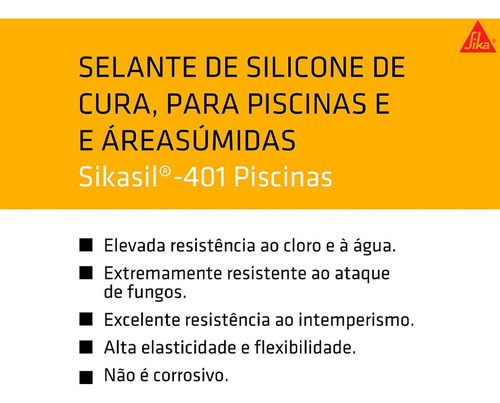 Silicone Para Piscina- Sika Sikasil 401 - 280ml