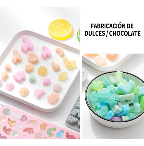 4 Moldes Silicon Animales Reposteria Chocolate Fondant Hielo