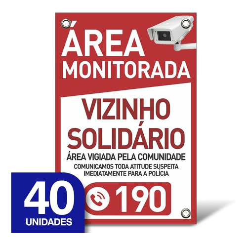 Imagem 1 de 1 de Placa Vizinho Solidário - Pvc 1mm - 40 Unidades - 20x30cm