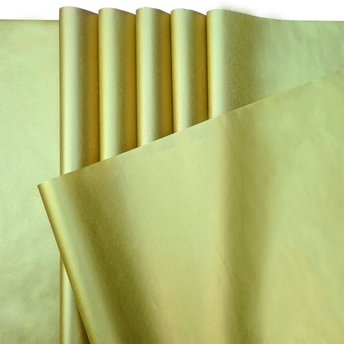 Folha Papel De Seda Dourado 48 X 60 C/100 Folhas