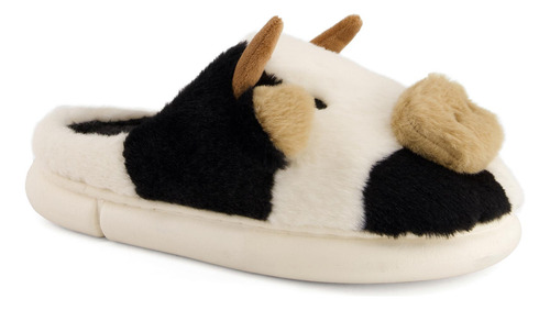 Pantufla Confort Andrea Mujer Con Diseño De Vaca Multicolor