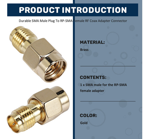 Para Conector Macho Sma Duradero A Adaptador Coaxial Rf