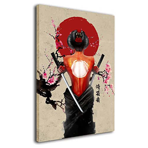 Arte De Pared Lienzo De Geisha Japonesa Retro, Impresiã...