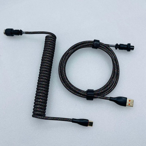 Cabo Usb De 1,8 Tipo C Cabo De Manga Dupla Preto Cabos Com