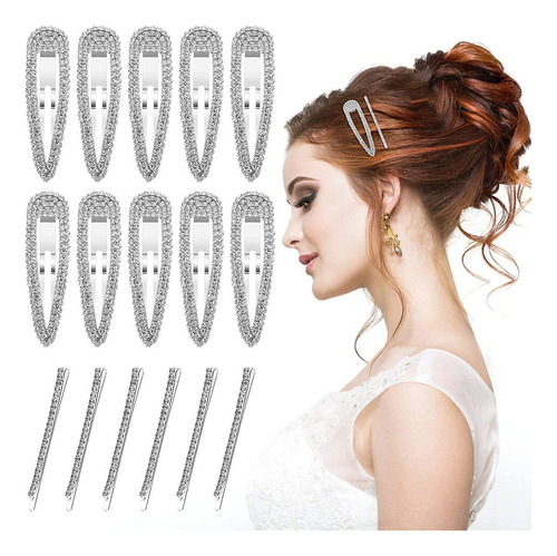 16 Pinzas Cristal Broche De Horquilla Para Cabello De Boda