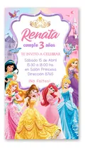 Comprar Invitación Imprimible Y Digital Princesas 2 Formatos