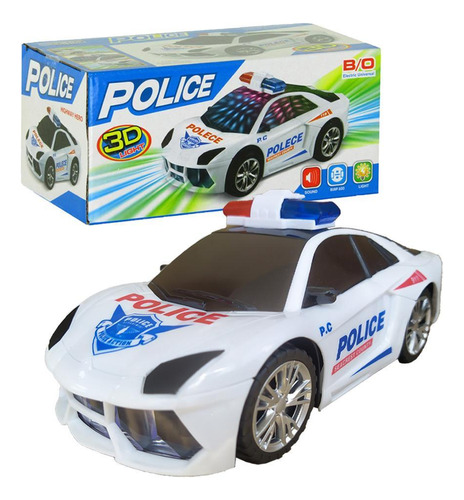 Brinquedo Carro De Polícia Com Luzes 3d Som E Movimento