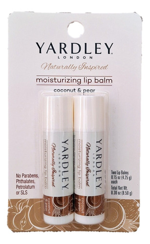 2-pck Bálsamo Labios Yardley Aroma Coconut & Pear 4.25g C/u