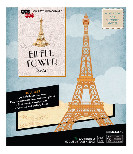 Paris: Eiffel Tower - Modelo Para Armar 3d-madera