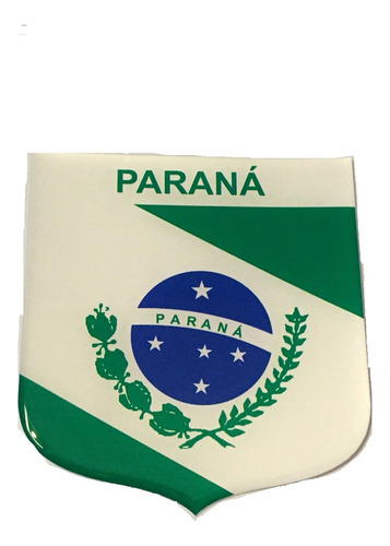 Adesivo Resinado Em Escudo Da Bandeira Do Estado Do Paraná