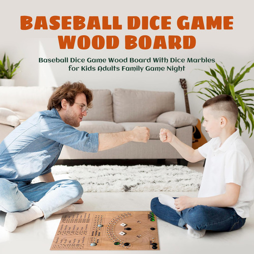 Juego De Mesa Gaomeida, Dados De Béisbol De Madera Con Canic