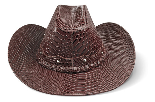 Imagem 4 de 6 de Chapeu Country Couro Preto Boiadeiro Texano Americano Cowboy Rodeio Chapéus Preto