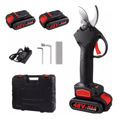 Tesoura Elétrica De Poda 48v Sem Fio Com 2 Baterias Kit