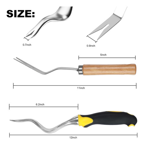 Garden Weeder Hand Weeding Tool Weed Removal Stainless ...