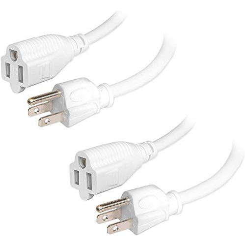 Cable De Extensión Blanco Con 3 Tomas De Corriente Eléctrica