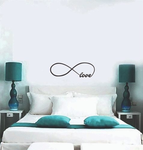 Vinilo Decorativos Frases Infinito Love Dormitorio 60 X 22cm