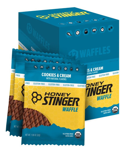 Waffles Honey Stinger Energético Orgánico Deportivo Sabor Gluten Free Cookies & Cream