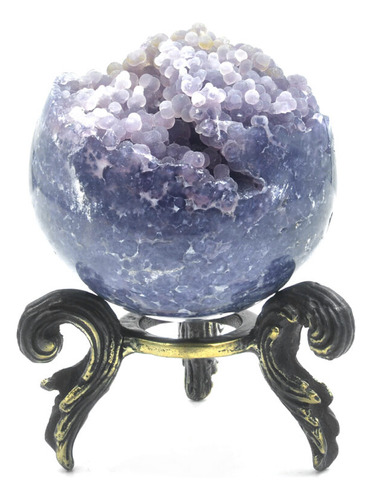 Esfera De Exhibición De Calcedonia De Uva Con Soporte