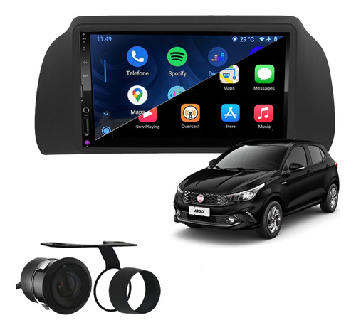 Multimídia Mp10 Carplay E Android Auto Argo 2018 Em Diante