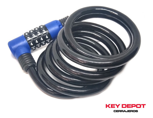 Imagen 3 de 4 de Candado De Combinación Con Cable Integrado Multiusos