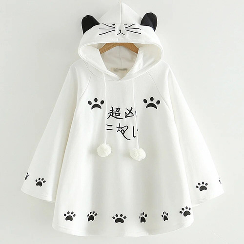 Chaqueta Tipo Poncho  Capa Kawaii Con Capucha Mori Para Niña