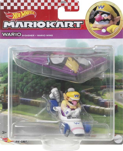 Carritos Hot Wheels Mario Kart Planeadores Wario Esc 1:64