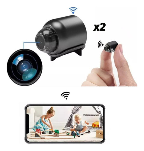 Cámara De Niñera Oculta Espía Mini Wifi Hd 1080p De 2 Piezas