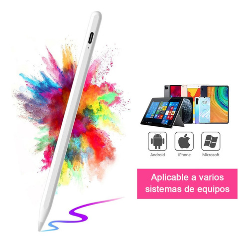 Pluma Lápiz Táctil Óptico Universal Para Tablets Blanco