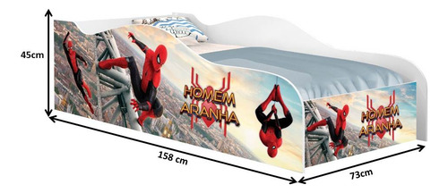 Cama Infantil Do Homen Aranha Com Proteção Entrada Frontal