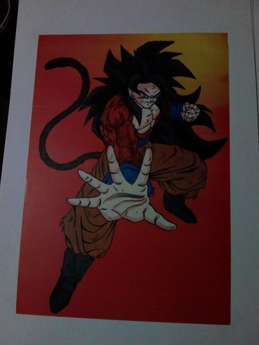 Imagen 1 de 1 de Poster Goku Ssj4 27 X 37 Se Envia Con Papel Cascaron De 1/4