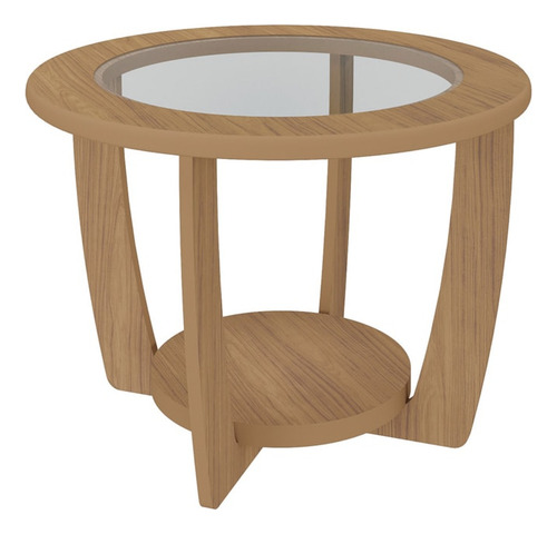 Mesa De Centro Mdf 60 Cm Sala De Estar 4575 Carvalho Arly Cor Marrom
