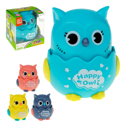 Brinquedo Corujinha Fricção Anda Apertando A Cabeça