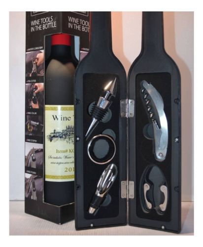 Set Para Vino 5 Pzs. Destapador Y Más Con Forma De Botella