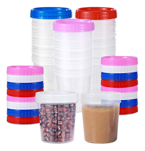 20 Piezas Recipientes Pequeños De Plástico De 4 Oz Con Tapas