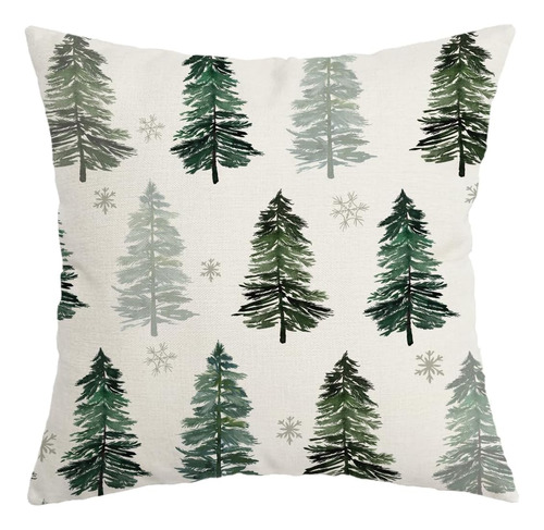 Aacors Funda De Almohada Navideña De 18.0 X 18.0 In, Árbol D