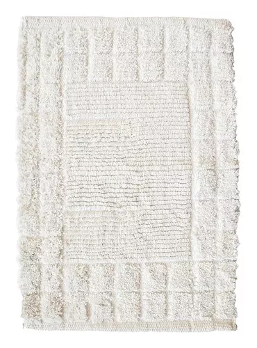 Alfombra de baño Nilce 100% algodón blanco 40 x 60 cm