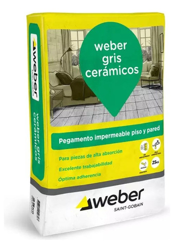 Adhesivo Impermeable Gris X 25 Kg Weber - R Ospital